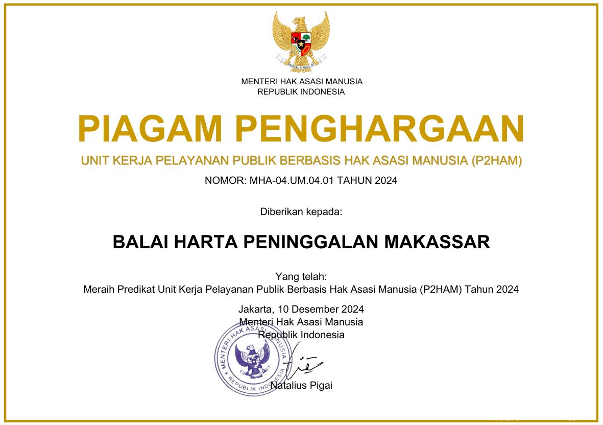 Sertifikat P2HAM BHP Makassar
