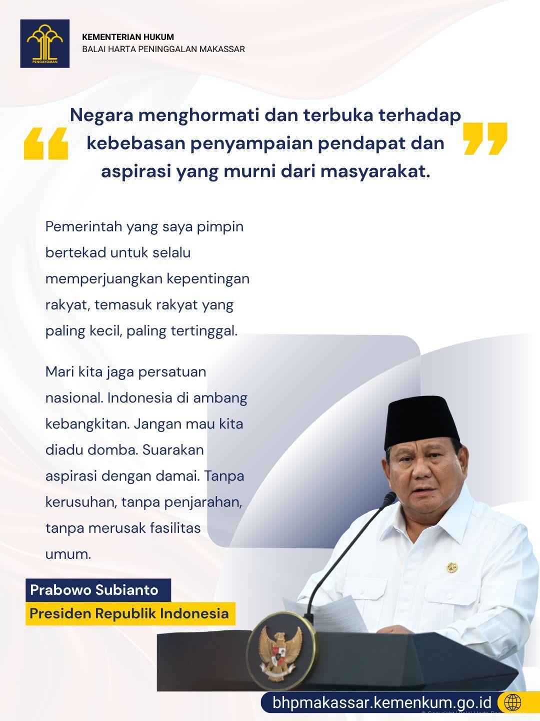 Mari Suarakan Aspirasi Dengan Damai 